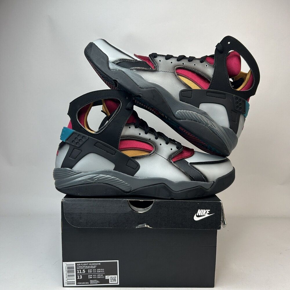 Nike Air Flight Huarache Hoop Pack “Bordeaux Grey” 2023 - Picture 1 of 5